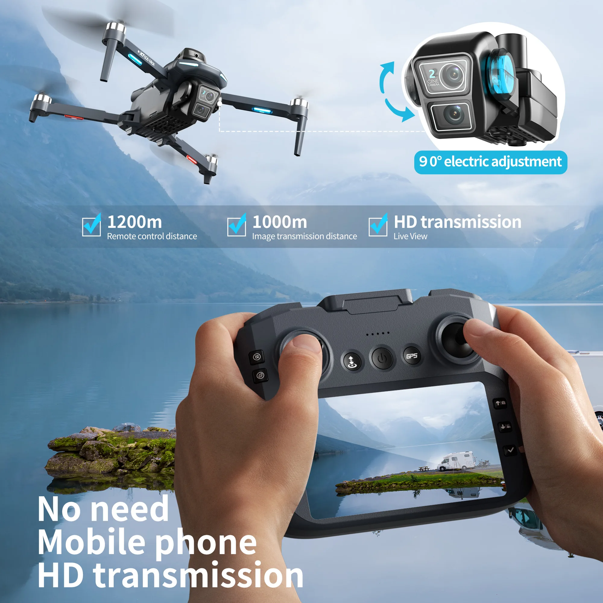 Oryginalny dron XT606 MAX GPS  – Drone Multispectral recenzja i cena